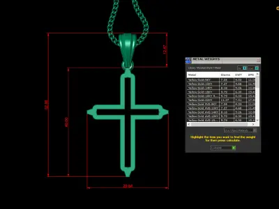 Cross Light Gold 4CP022 3DM STL 3D model