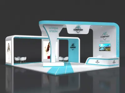 Exhibition Booth Stand Stall 10x8m Height 450 cm 4Side Open 3D model