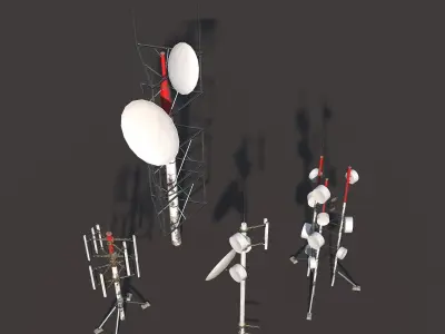 Roof Antena Low Poly PBR Low-poly 3D model