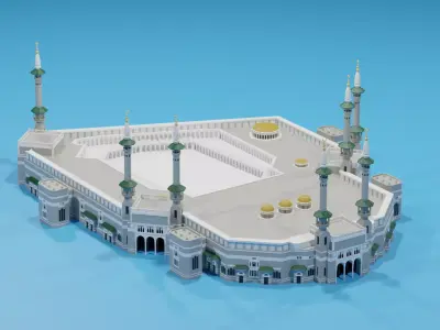 Cartoon Masjid Al-Haram Mecca Saudi Arabia 3D model