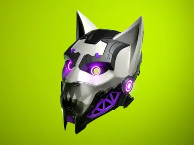 CYBER CAT v2 -  sci fi mask - digital STL FILE for 3D-PRINTING 3D print model