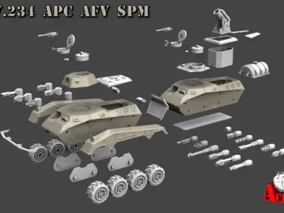 SPMV 234 LOTHAR APC AFV SPM MRL SPAAG 3D print model