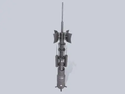 Scifi radar Low-poly 3D model