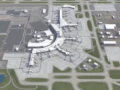Calgary - International Airport - YYC Low-poly 3D model