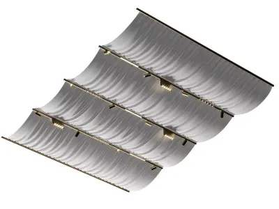 tulle canopy with ceiling light  Low-poly 3D model