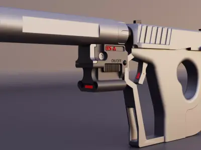 Sci-fi-gun sniper pistol Low-poly 3D model