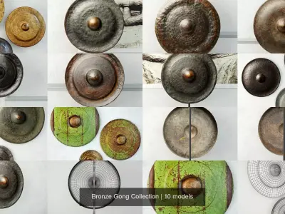 Bronze Gong Collection 3D Model Pack