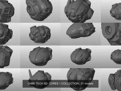 CHIBI TECH SD  CORES 1 COLLECTION 3D Model Pack