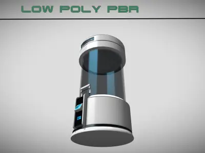 Sci-fi Lab Equipment Low-poly 3D model