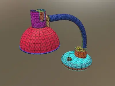 Desk Lamp Without Bulb Or Fluorescent Low-poly 3D model