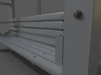bench patio set low poly 3D model