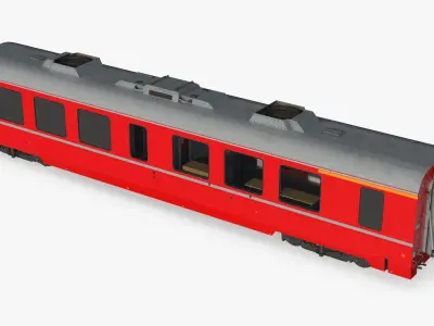  Single-Cab Diesel Locomotive with Passenger Body Red with Interior 
