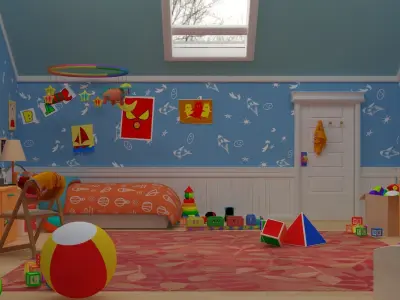 Asset - UE4 - Cartoons - Background - Hight Poly Low-poly 3D model