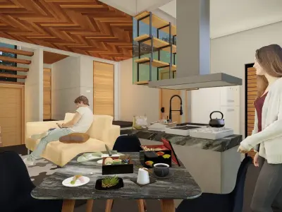 Two-storey Suburban House 3D model