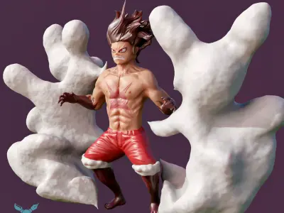 Figura One Piece-Monkey D Luffy Gear 4 Snake Man 3D print model