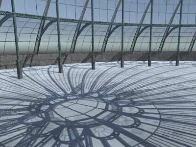 Giant greenhouse Low-poly 3D model