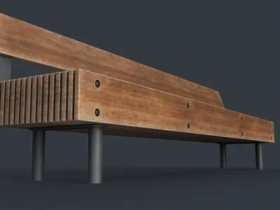 Modern Outdoor Bench 53 PBR Game Ready  Low-poly 3D model