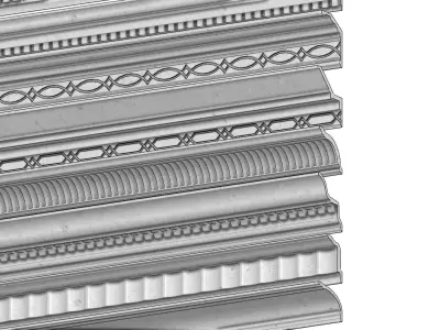 12 classical cornices and friezes  for plaster and wood workings 3D print model