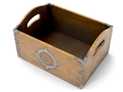 Ancient Wooden Box 3 Low-poly 3D model