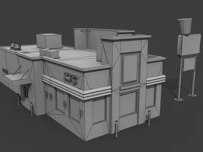 KFC Restaurant Low-poly 3D model
