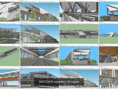 SKETCHUP collection architectural design of building 3D Model Pack