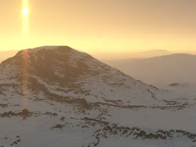 snow mountain hill terrain sci-fi landscape 3D model