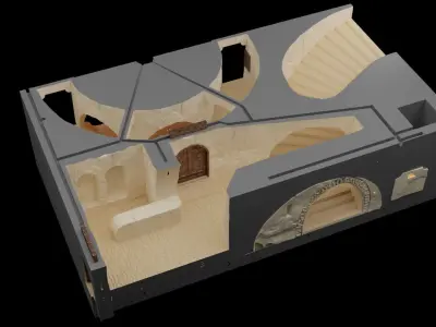 Jabbas Throne Room - Set 6 - Main Entrance 1-18 scale Kenner 3D print model