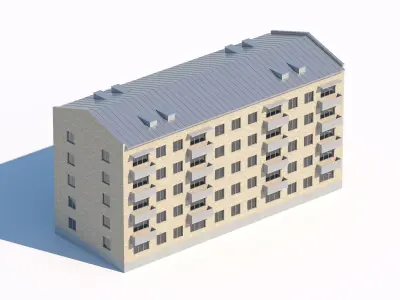Soviet-style apartment block 3D model
