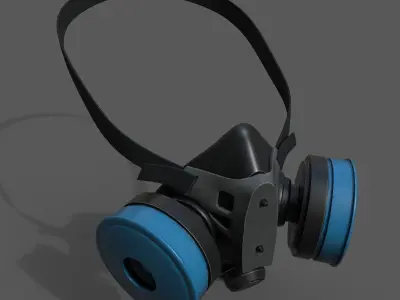 Gas mask helmet 3d model military combat fantasy cyborg  Low-poly 3D model