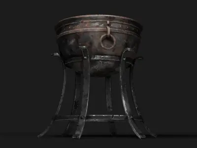 Iron Brazier Low-poly 3D model