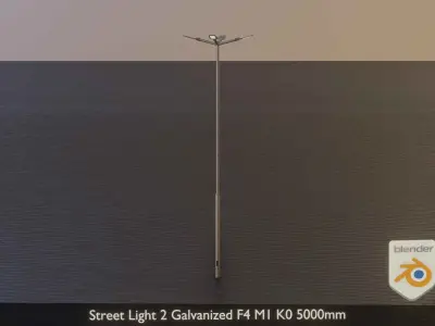 Street Light 2 Galvanized F4 M1 K0 5000mm Low-poly 3D model