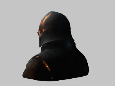 Sci-Fi Templar Warrior 3D Model - High-Quality Asset  Low-poly 3D model