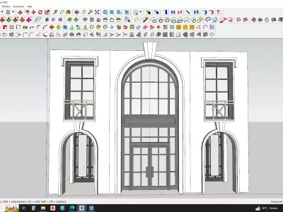 Classical arch with entrance 3D model
