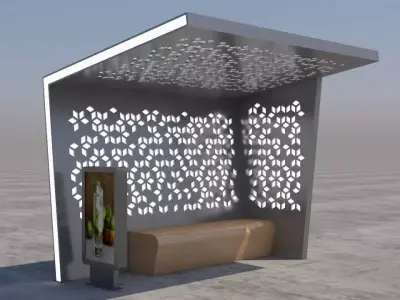 Bus Stop Modern 1 3D model