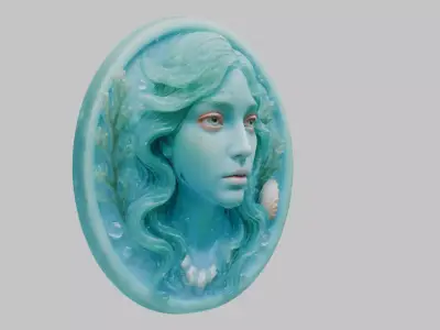 Stylized Alien Girl Low-poly 3D model