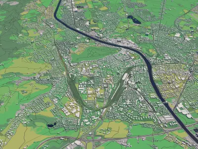 Salzburg 30x30km City Map 3D model