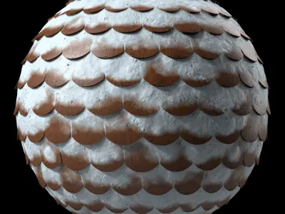 Roof Tile Materials 81- Wooden Roofing By Sbsar Seamless Pbr Texture