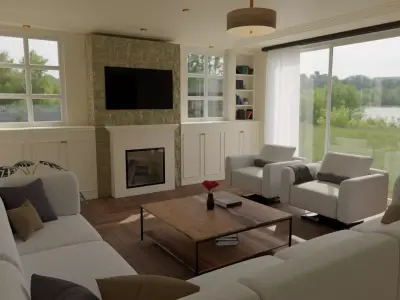 living room scene model 1 3D model