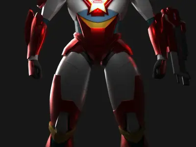 Red Bot Model Character 3D model