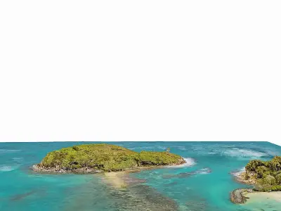 Caribbean island Low-poly 3D model