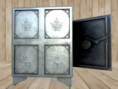 Vintage metal safe PBR game ready Low-poly 3D model