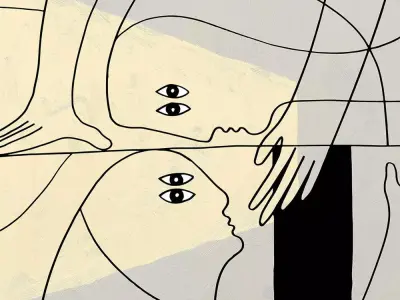 Abstract Dual Faces Mural Texture  Texture