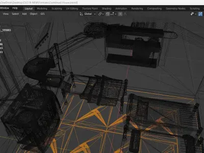Living Room Low-poly 3D model