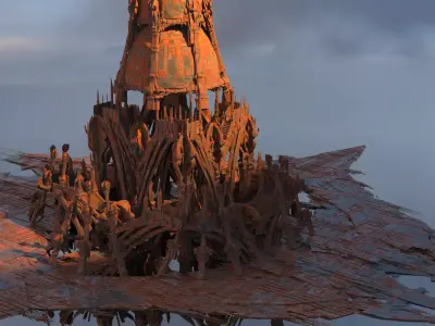 Desert Arrakis Cliff Oracle tower 3D model