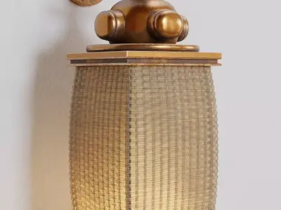 Wall lamp wicker 3D model