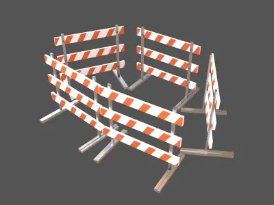 Road Barriers v3 001 Low-poly 3D model