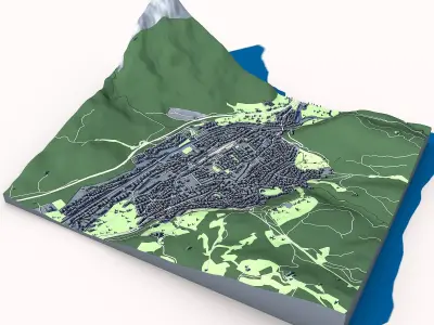 Cityscape Mittenwald Bavaria Germany 3D model