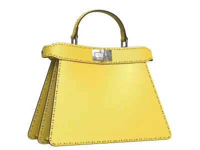 Fendi Peekaboo Bag Yellow Low-poly 3D model