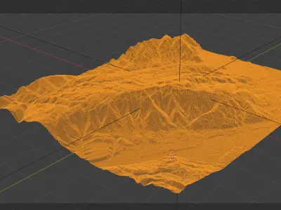 Mountains Landscape - Cardrona Valley New Zealand 3D model