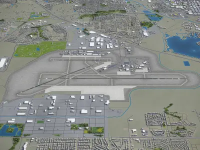 Linkoln Airport - LNK Low-poly 3D model